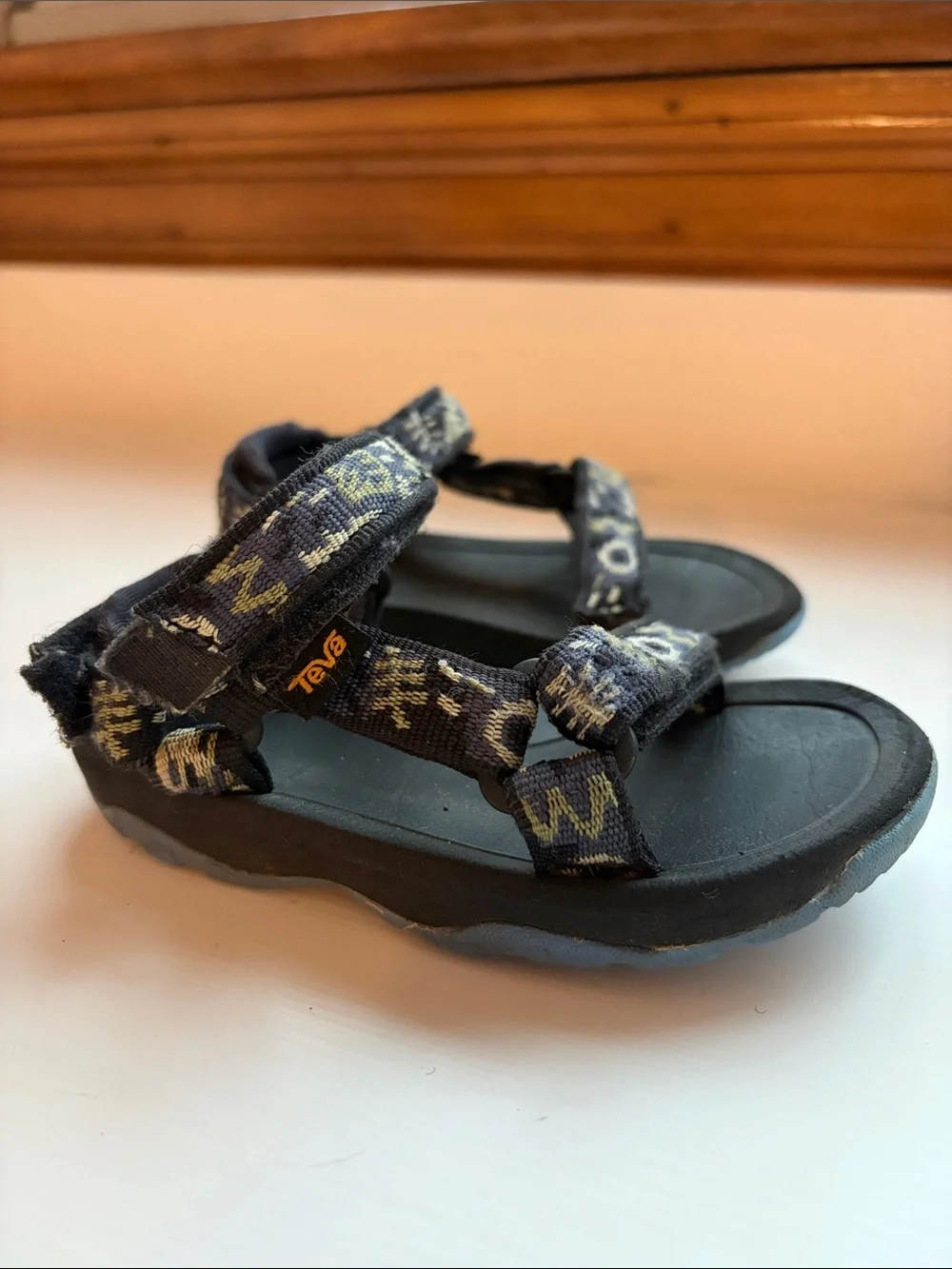 Teva Kids Black Sandals with Patterned Straps